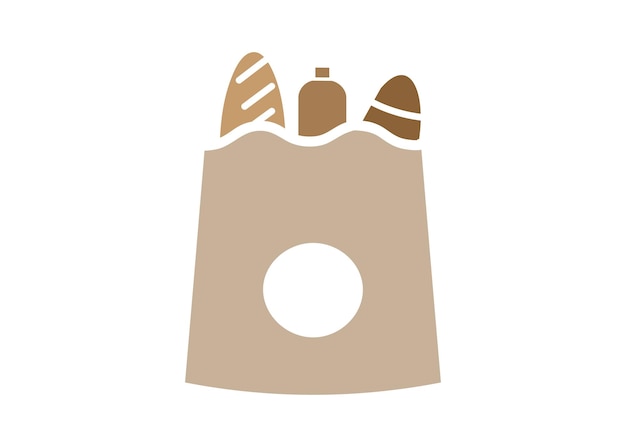 Vector food bag icon design template isolated illustration