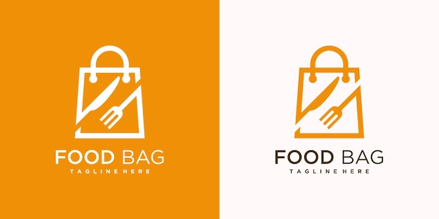 Food bag logo design with creative modern concept premium vector