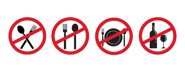 Vector food ban sign. vector illustration