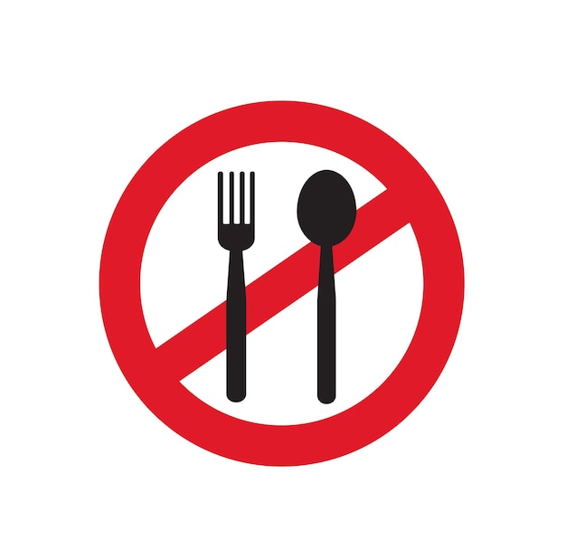 Vector food ban sign. vector illustration