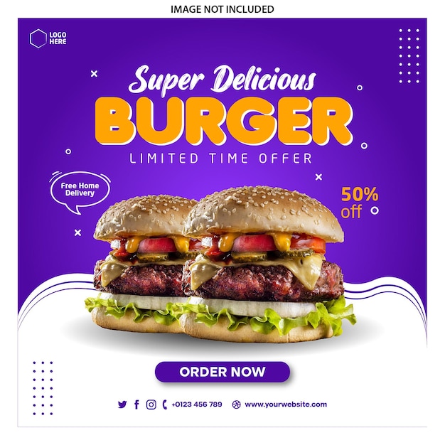 Vector food banner menu burger