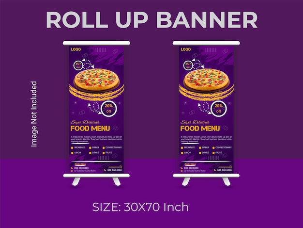 food banner  restaurant menu , Asian food roll up banner template.