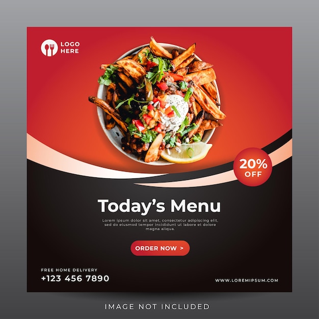 Food banner for social media template