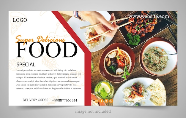 Food banner template poster simple design for social media