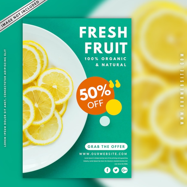 Food banner template with photo