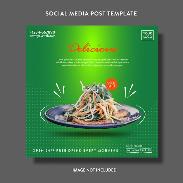 Vector food and beverages or product promotion sale social media post or flyer template