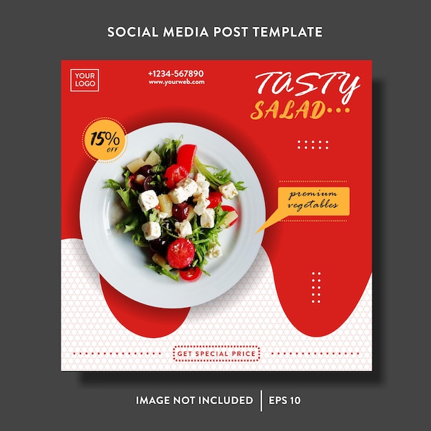 Food and beverages promotion sale social media post or flyer template