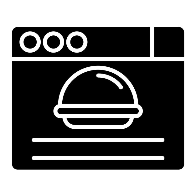 Vector food blog glyph solid black illustration