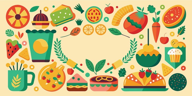 Food Border Pattern Illustration