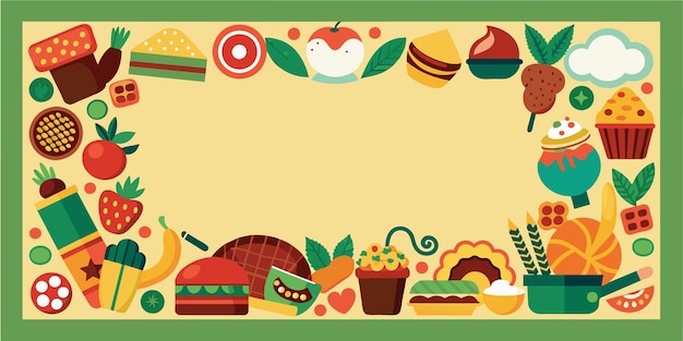 Food Border Pattern Illustration