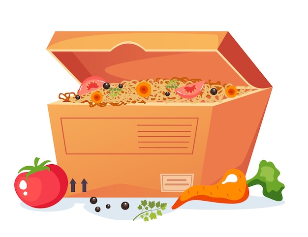 Food box noodle chinese take away asian style lunch restaurant isolated concept