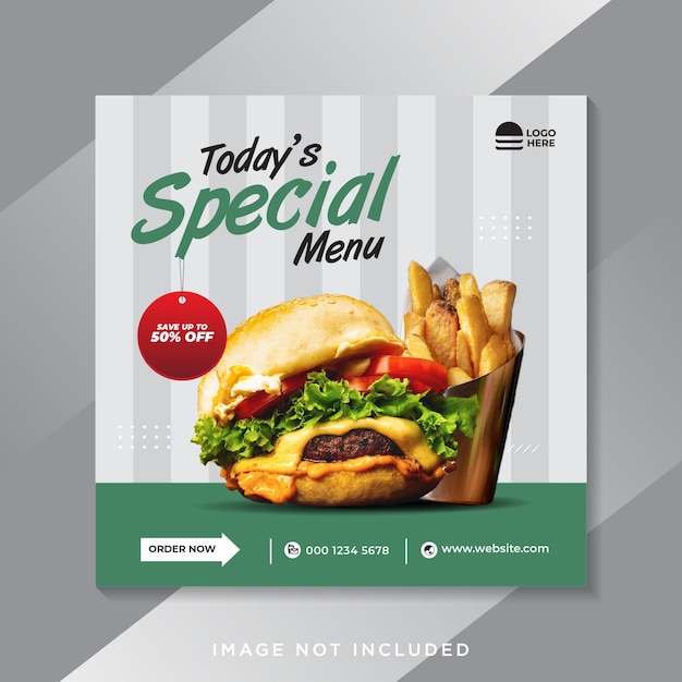 Food burger social media instagram post banner template