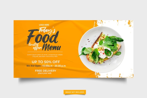 식품 사업 홍보 웹 배너 템플릿 디자인 레스토랑 건강 햄버거 온라인 판매