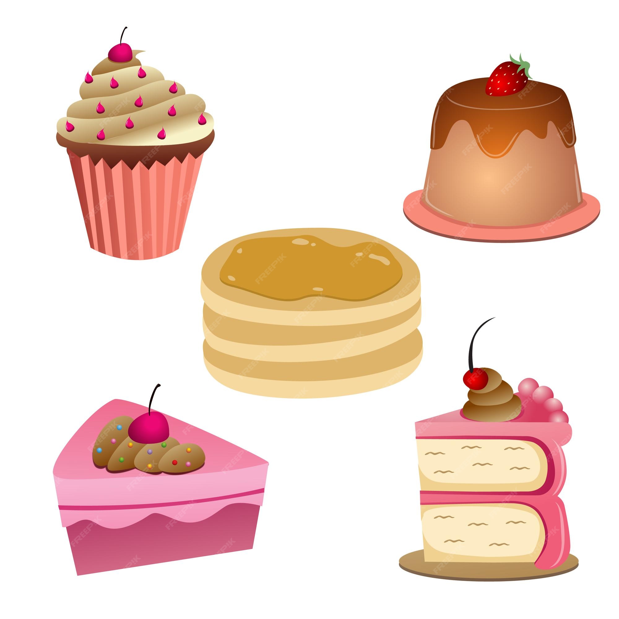 Premium Vector | Food cake dessert sweets vector cartoon clipart anime cute character Premium Vector | Food cake dessert sweets vector cartoon clipart anime cute character