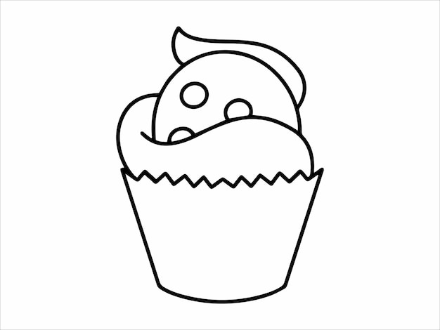 Food Cake Outline Illustration