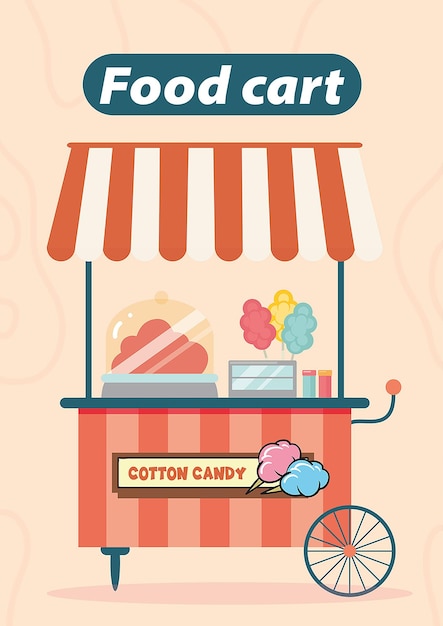 Food cart market street food cart concept seller shop