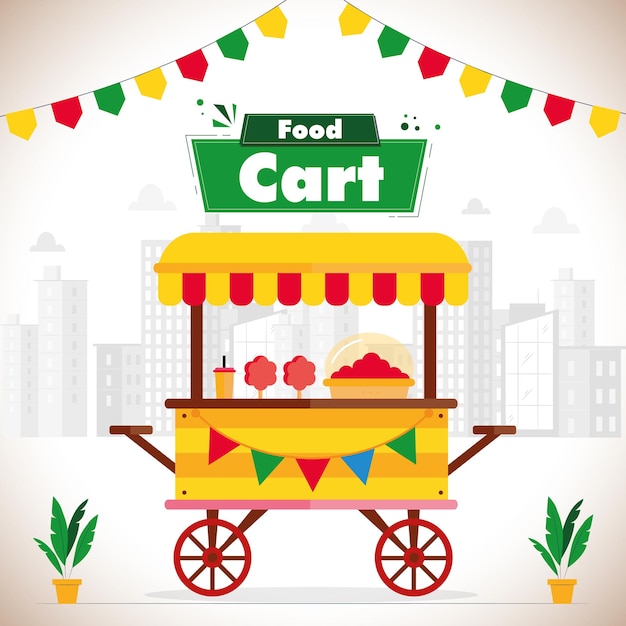 Food cart market street food cart concept seller shop