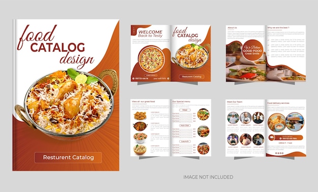 Vettore modello di progettazione del catalogo alimentare vettore e layout modificabile