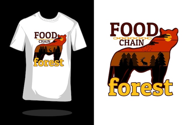 Food chain silhouette retro design