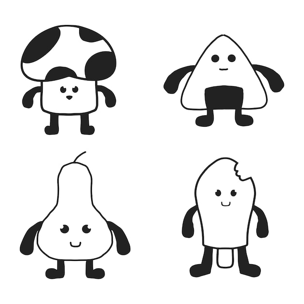 food character outline design black and white