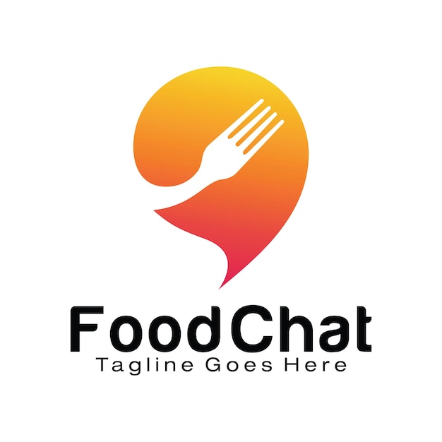 Food Chat logo design template