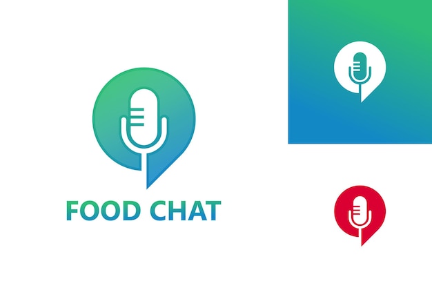 フードチャットロゴテンプレートデザインベクトル、エンブレム、デザインコンセプト、クリエイティブシンボル、アイコン