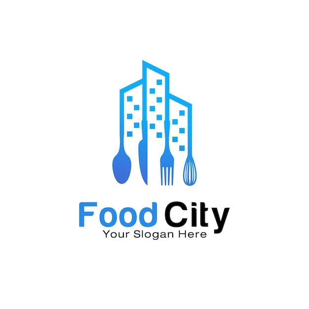 Modello di progettazione del logo della città del cibo