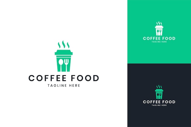 Design del logo dello spazio negativo del caffè del cibo