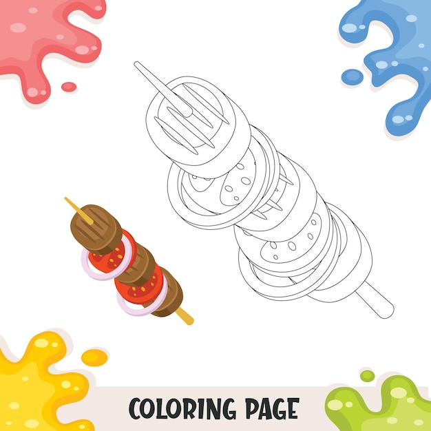 Food coloring book for kids vector