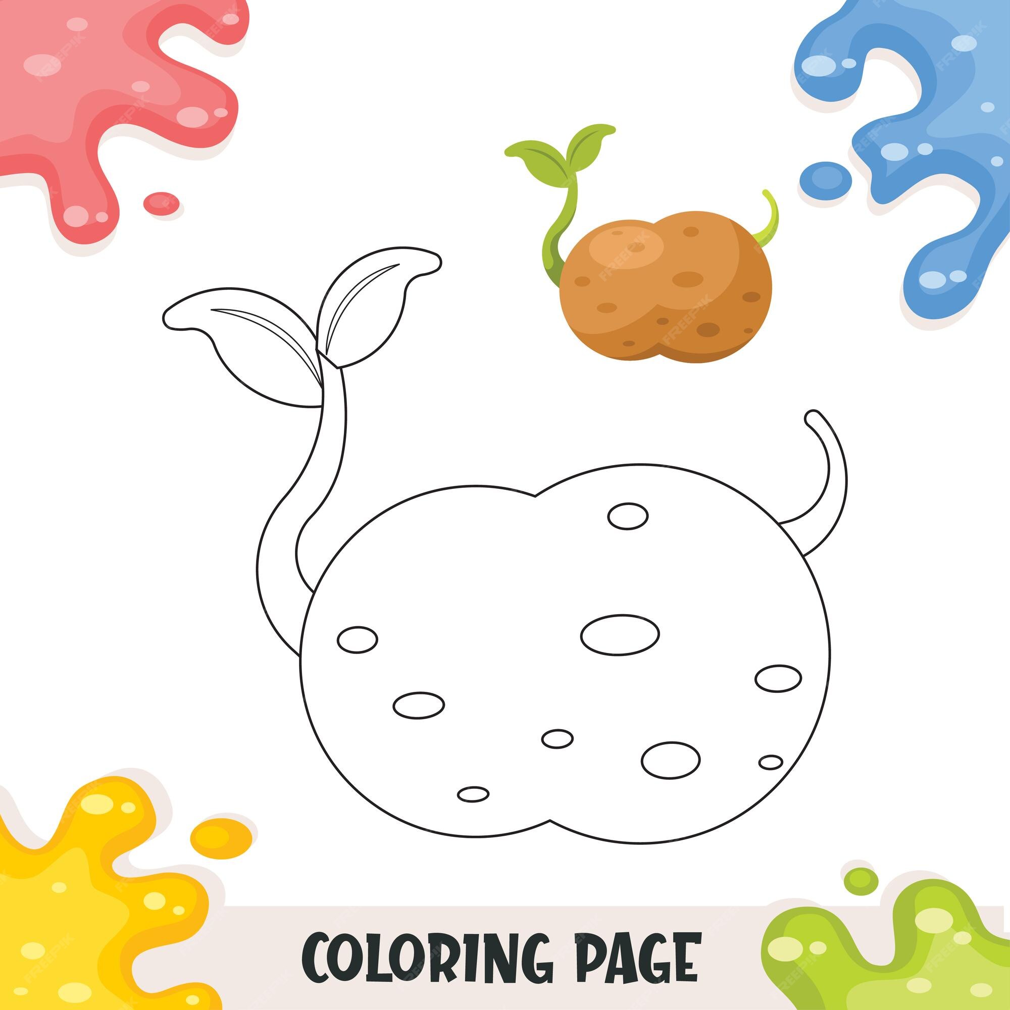 Premium Vector | Food coloring book for kids vector