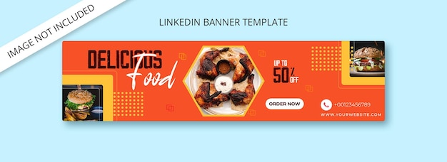 food company linkedin cover template design