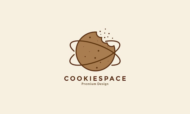 Food cookie space logo design vector icon symbol illustration