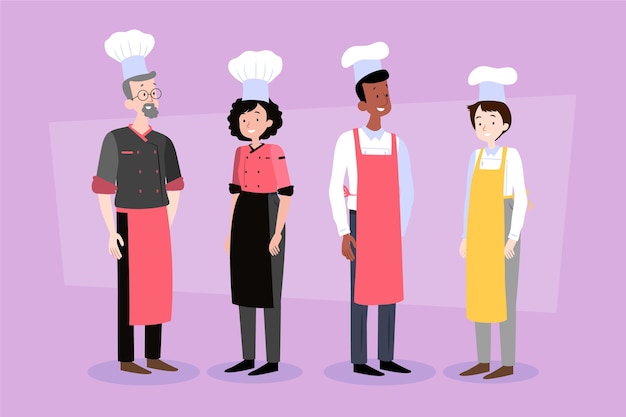 Vector food cooks pack