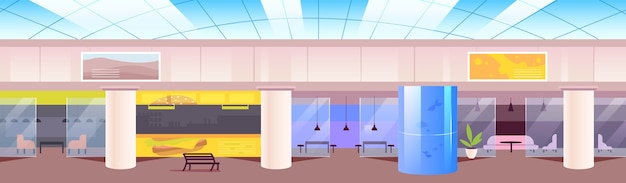 Vector food court egale kleur illustratie