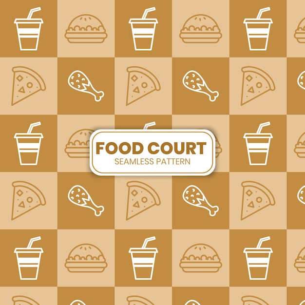 Food court wallpaper patroon vector ilustration. geschikt voor uw behang