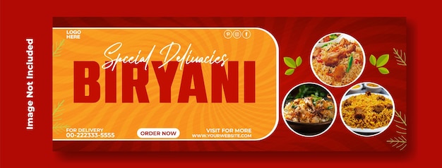 Food cover banner template design