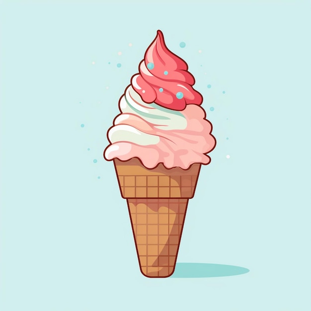 food cream dessert sweet vector summer cone isolated ice illustration waffle chocolate c