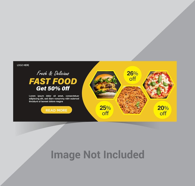 food or culinary ads banner template illustration vector with realistic burger chili plate and co