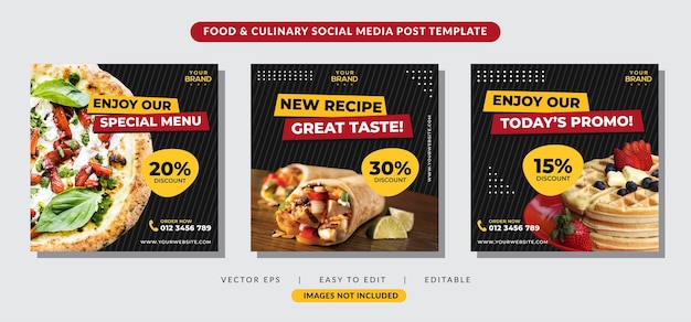 Food Culinary banner Post promotion template Premium Vector