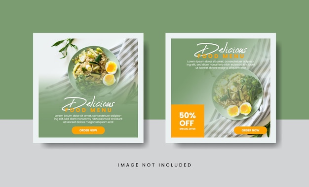 Vector food culinary banner for social media post template