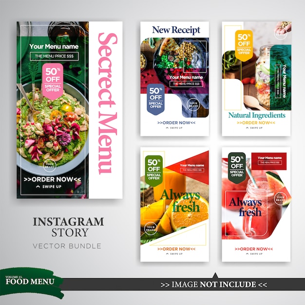 Vector food & culinary instagram stories promotion template