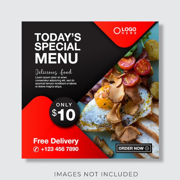 Food culinary menu banner for social media post template