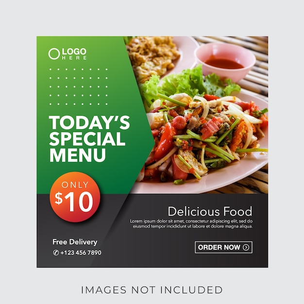 food culinary menu banner for social media post template