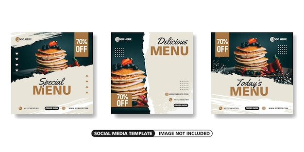 Food and culinary social media Instagram feed post banner template