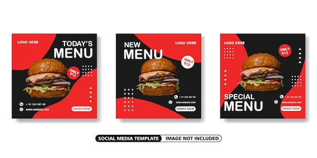 Food and culinary social media Instagram feed post banner template