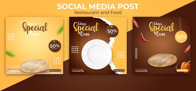 Food or culinary social media post template.