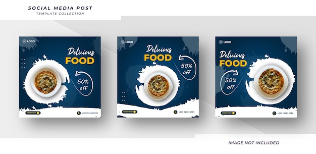 Food delicious social media banner post template