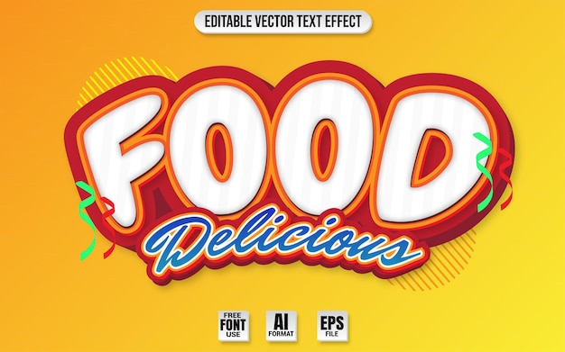 Food delicious text effect