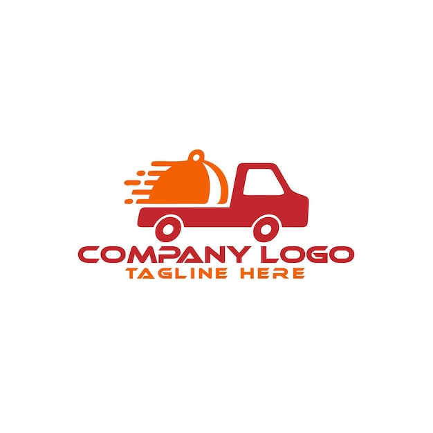 food delivery car logo vector design template