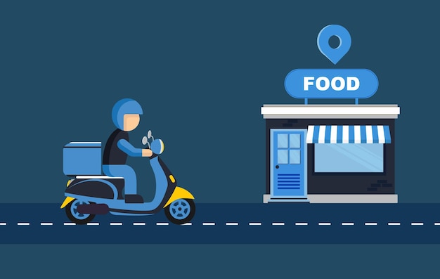 Food Delivery home and scooter